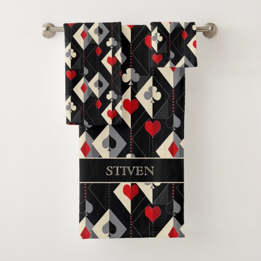 のカード遊のトランプのポーカースーツ。 バスタオルセット (インサイチュ)