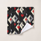 のカード遊のトランプのポーカースーツ。 バスタオルセット (ウォッシュタオル)