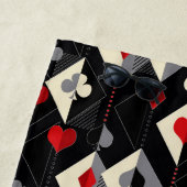 のカード遊のトランプのポーカースーツ。 ビーチタオル (インサイチュ)