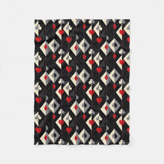 のカード遊のトランプのポーカースーツ。 フリースブランケット (正面)
