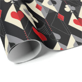 のカード遊のトランプのポーカースーツ。 ラッピングペーパー (ロールコーナー)