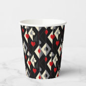 のカード遊のトランプのポーカースーツ。 紙コップ (左)