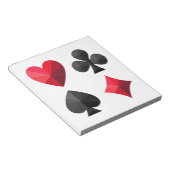 のカード遊の4つのスーツ:ハート、クラブ、スペード ノートパッド (アングル)