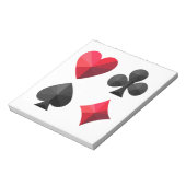 のカード遊の4つのスーツ:ハート、クラブ、スペード ノートパッド (回転)