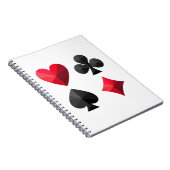 のカード遊の4つのスーツ:ハート、クラブ、スペード ノートブック (右側)