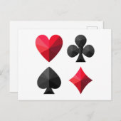 のカード遊の4つのスーツ:ハート、クラブ、スペード ポストカード (正面/裏面)