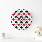 のカード遊は記号に合う ラージ壁時計 (ホーム)