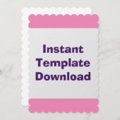 のカー結婚ドインスタントダウンロードテンプレート 招待状 (正面/裏面)