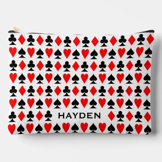 のカー遊ドがパターンに適合パーソナライズされた アクセサリーポーチ (正面)