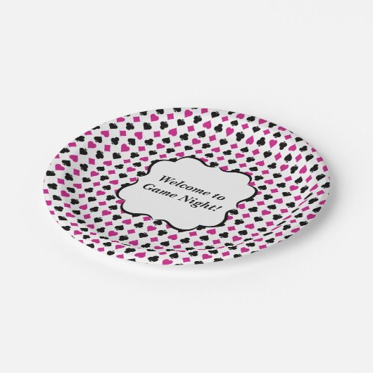 のカー遊ドはピンクとブラックに合う ペーパープレート (アングル)