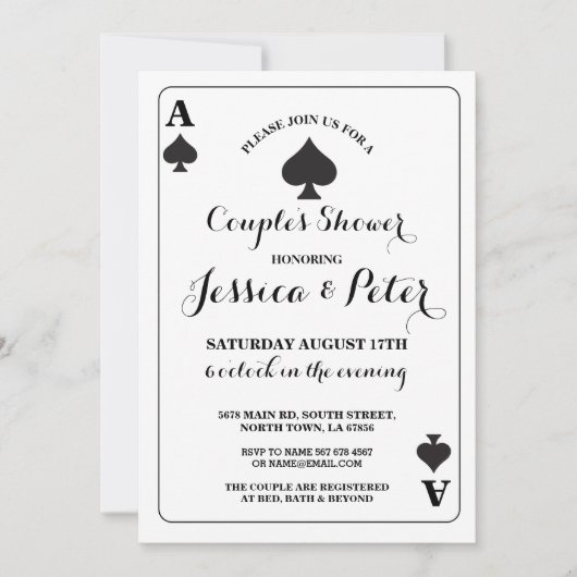 のカー遊ドエースまたはキングクイーンラスベガス招待状 招待状 (正面)