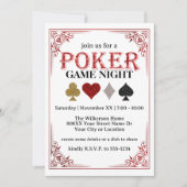 のカー遊ドゲームナイトトランプのポーカーパーティー 招待状 (正面)