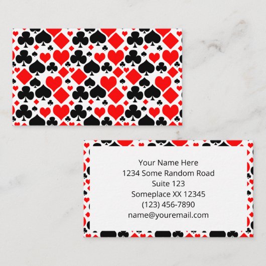 のカー遊ドスーツの模様 名刺 (正面/裏面)