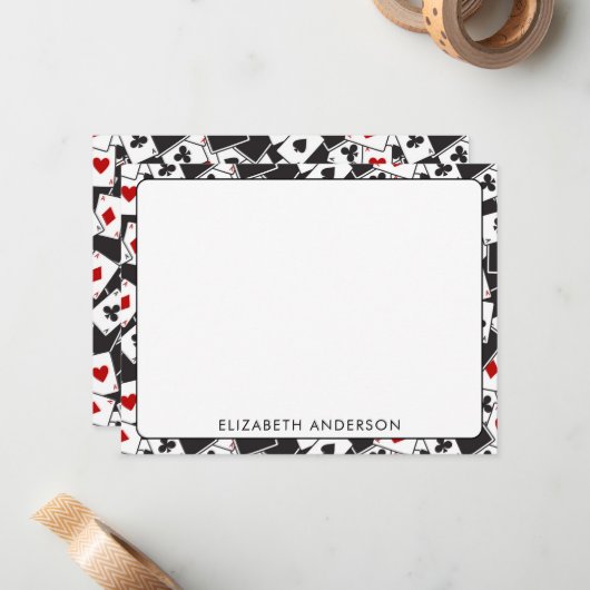 のカー遊ドパターンカジノテーマノートカード ノートカード (正面/裏面インサイチュ)