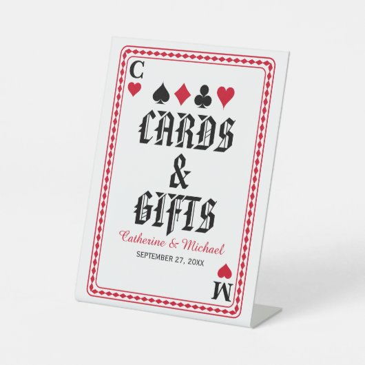 のカー遊ドベガスカジノウェディングカードとギフト 台座サイン (正面)