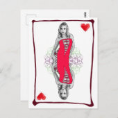 のカー遊ド漫画の女の子ハート ポストカード (正面/裏面)