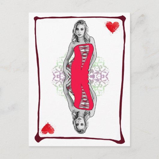 のカー遊ド漫画の女の子ハート ポストカード (正面)