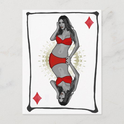 のカー遊ド漫画の少女ダイヤモンド ポストカード (正面)