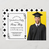 のカー遊ド・エース・オブ・スペードVegas卒業写真 招待状 (正面/裏面)