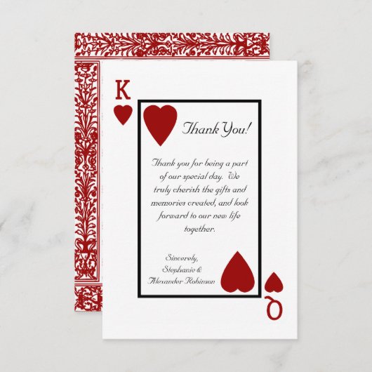 のカー遊ド・キング/クイーンに感謝のメッセージ サンキューカード (正面/裏面)