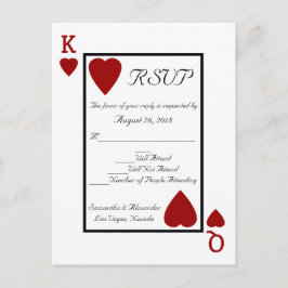 のカー遊ドKing/Queen RSVP返信はがき インビテーションポストカード