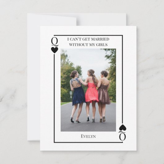 のカー遊ドLas Vegasメイド・オブ・オーナー(花嫁付き添い人)提案カード ノートカード (裏面)