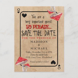 のカ遊ード熱狂するマッシュルームの日付を保存 インビテーションポストカード