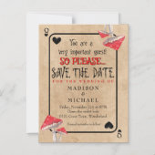 のカ遊ード熱狂するマッシュルームの日付を保存 マグネット招待状 (正面)