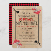 のカ遊ード熱狂するマッシュルームの日付を保存 招待状 (正面/裏面)