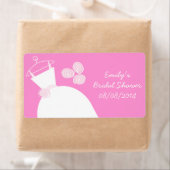 のガウン結婚ピンクブライダルシャワー水平 ラベル (インサイチュ)