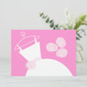 のガウン結婚ピンクブライダルシャワー水平 招待状 (スタンド正面)