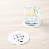 のガラス結婚トッパーのスクリプト愛のハート ラウンドペーパーコースター (インサイチュ)