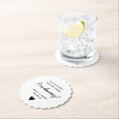 のガラス結婚トッパーのスクリプト愛ハートホタテ ペーパーコースター (インサイチュ)