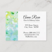 *~*のガーリーで人気があるな花のターコイズの緑の美しい 名刺 (裏面)