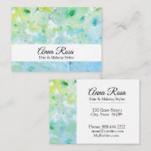 *~*のガーリーで人気があるな花のターコイズの緑の美しい 名刺 (正面/裏面)