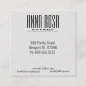 *~*のガーリーで幾何学的なターコイズ及び銀の水彩画 スクエア名刺 (裏面)