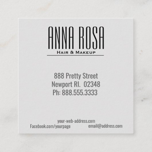 *~*のガーリーで幾何学的なターコイズ及び銀の水彩画 スクエア名刺 (裏面)