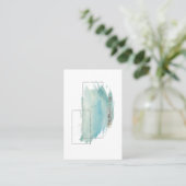 *~*のガーリーで幾何学的な銀及びターコイズの水彩画 名刺 (スタンド正面)