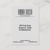 *~*のガーリーで幾何学的な銀製のターコイズの水彩画 名刺 (裏面)