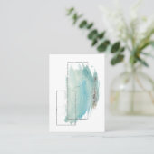 *~*のガーリーで幾何学的な銀製のターコイズの水彩画 名刺 (スタンド正面)