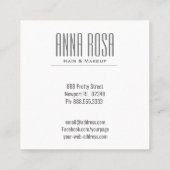 *~*のガーリーな幾何学的な銀製のターコイズの水彩画 スクエア名刺 (裏面)