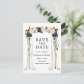 のキャノピ結婚ーの水の色ピンクの埃っぽいブルーフローラ 案内ポストカード (スタンド正面)