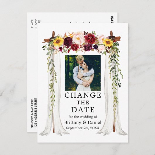 のキャノピ結婚ーの混合フローラの日付の変更 ポストカード (正面/裏面)
