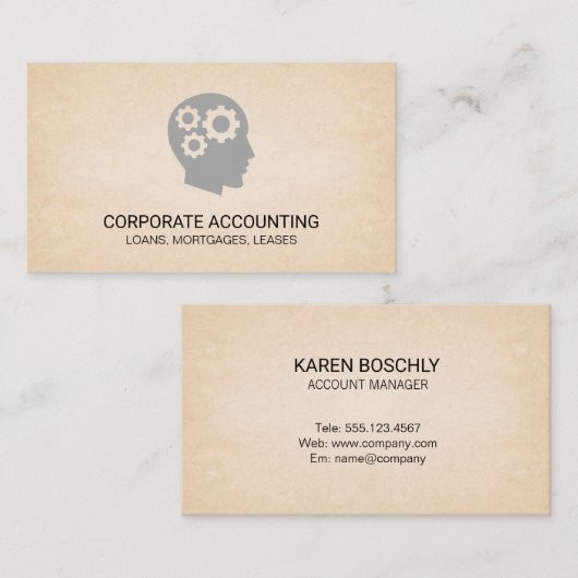 のギア考え紙テクスチャの背景 名刺 (正面/裏面)