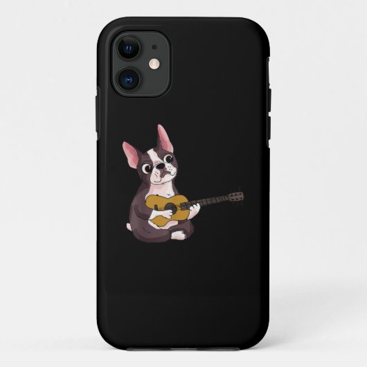のギタ遊ーリスト、フランスのブルドッグギフト Case-Mate iPhoneケース (裏面)