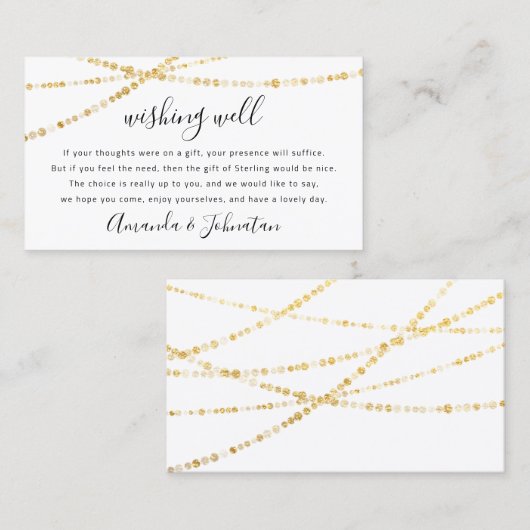 のギフト結婚金の優れた金ゴールドを望む 名刺 (正面/裏面)