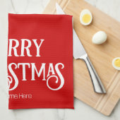 のクラシックタイポグラフィックなクリスマスキッチンタオル キッチンタオル (四つ折り)