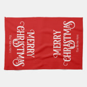 のクラシックタイポグラフィックなクリスマスキッチンタオル キッチンタオル (横)