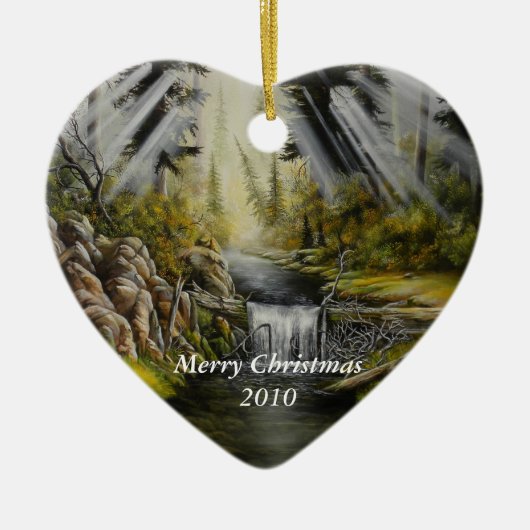 のクリスマスオーデ絵画ィメント セラミックオーナメント (正面)