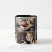 のクリスマス、コラージュパーソナライズ6つの写真、チョーク マグカップ (中央)